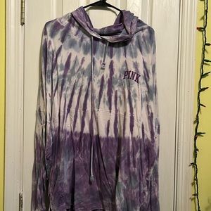 Purple tie dye long sleeve with hood